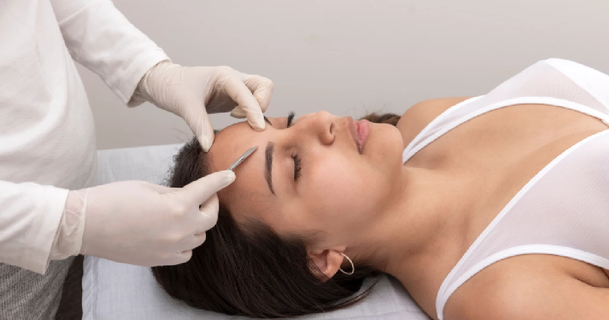 Woman receiving Dermaplaning Treatment in Lehi, UT