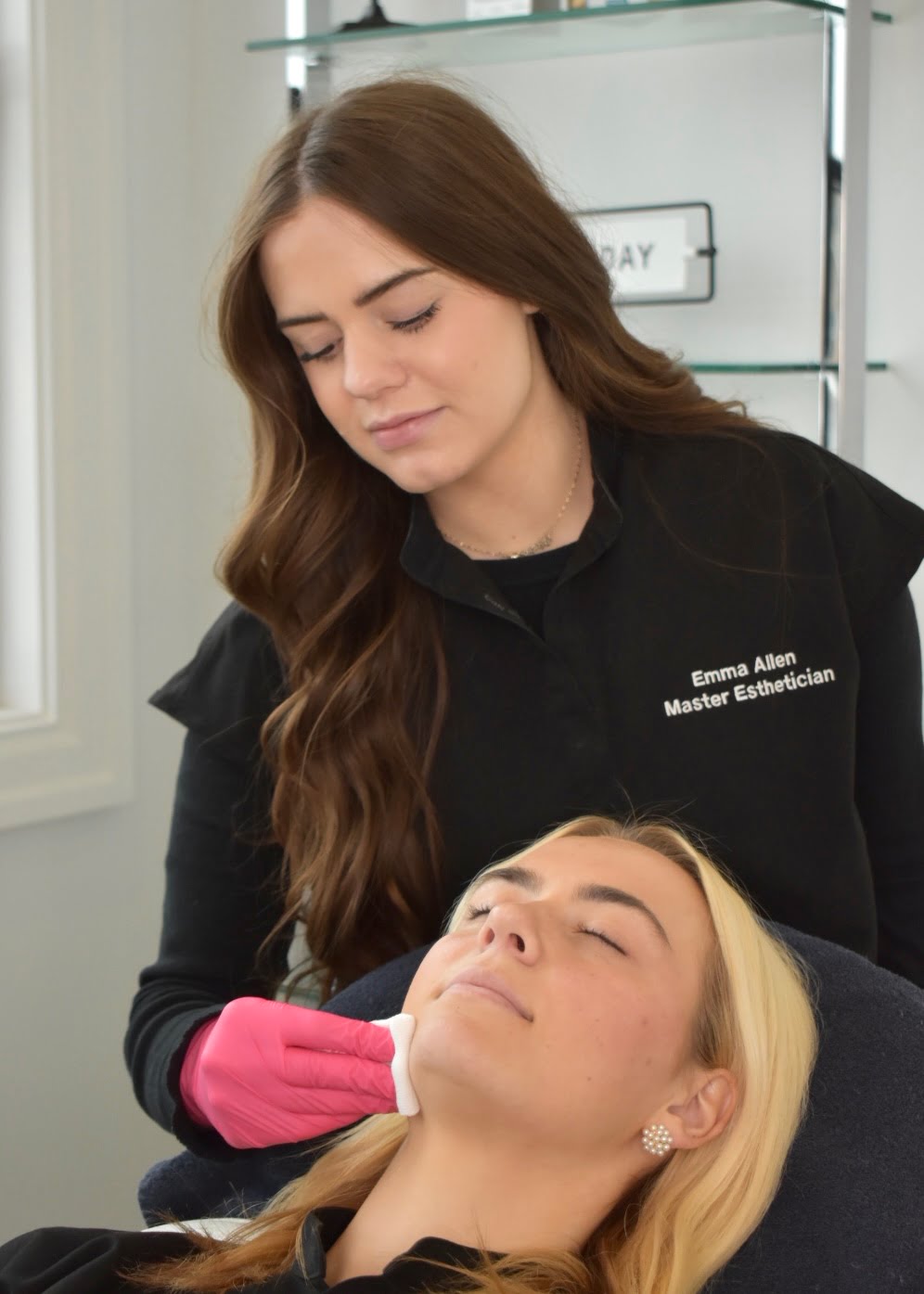 Chemical Peel 1 Woman Getting Chemical Peels Treatment from Beautician | Cosmedics MedSpa in Lehi, UT